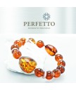 PIEBALD AMBER+ BLOOD TEA AMBER BRACELET